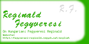 reginald fegyveresi business card